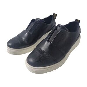 DOC DR MARTENS Marten BLACK LEATHER LYLAH SHOES Sneakers Loafers Slip-On US-7